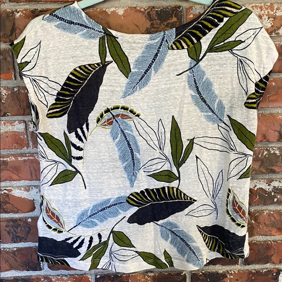 Linen top, tropical print - Picture 3 of 3